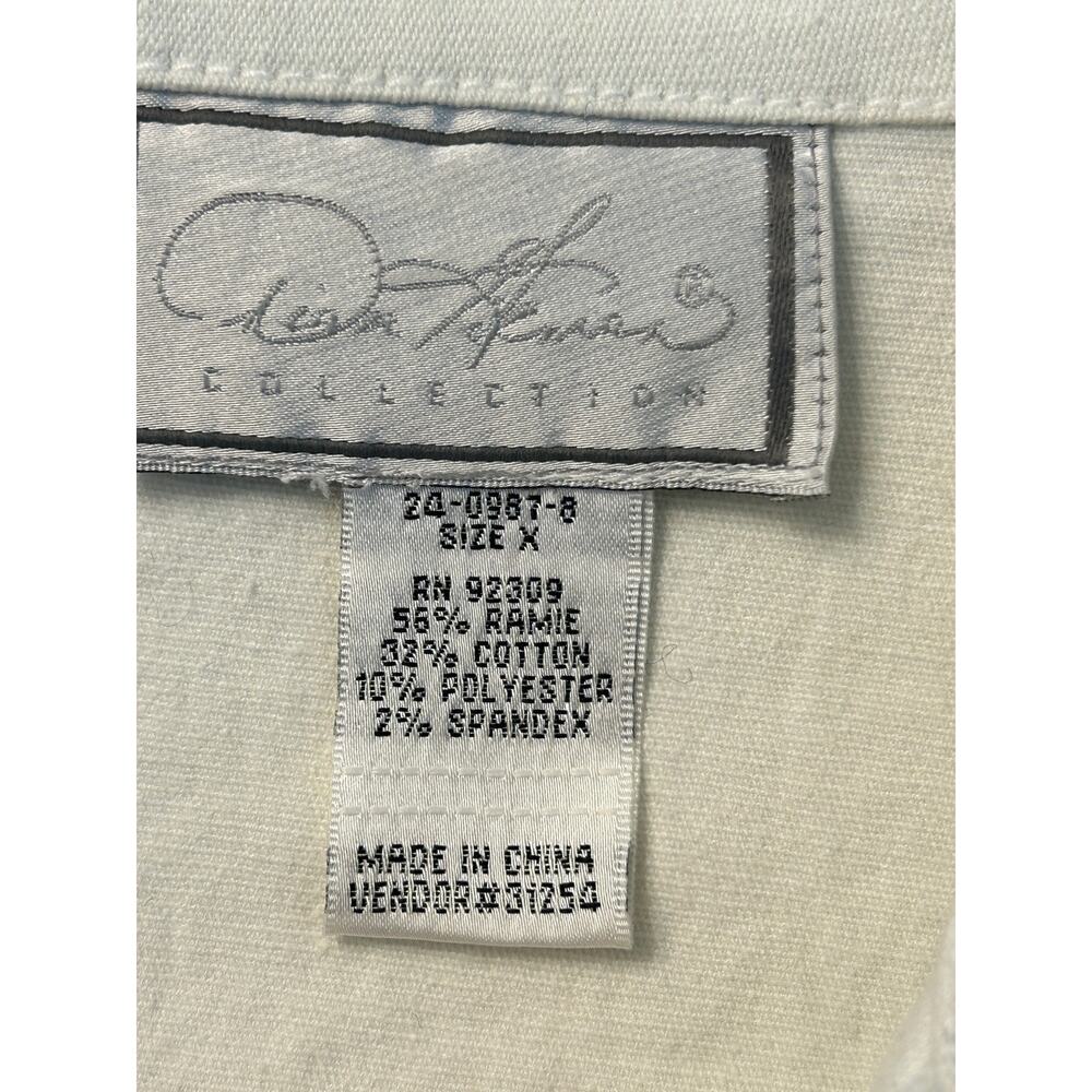 HSN Diane Gilman White Button Down Jacket Beaded Ornate Buttons XL - Picture 5 of 8